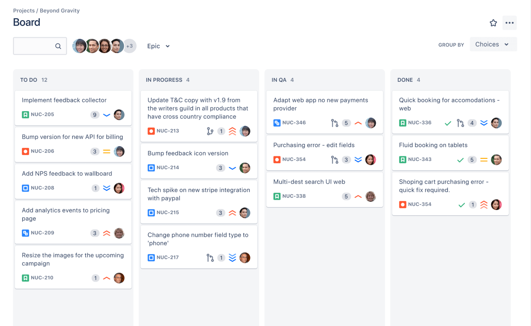 Desarrollo a medida con tablero kanban